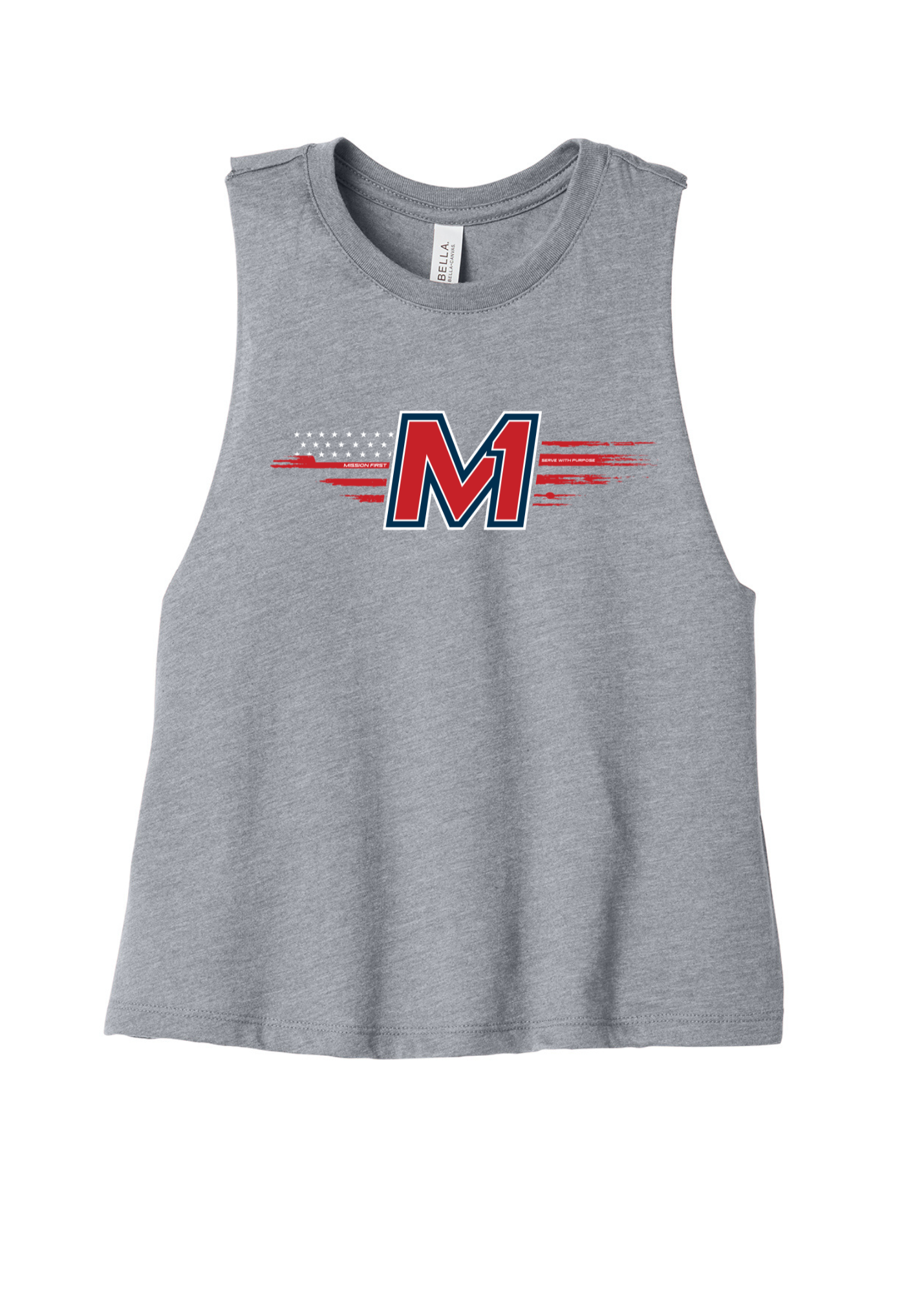 M1 Served "Merica" Ladies Racerback Crop Tank
