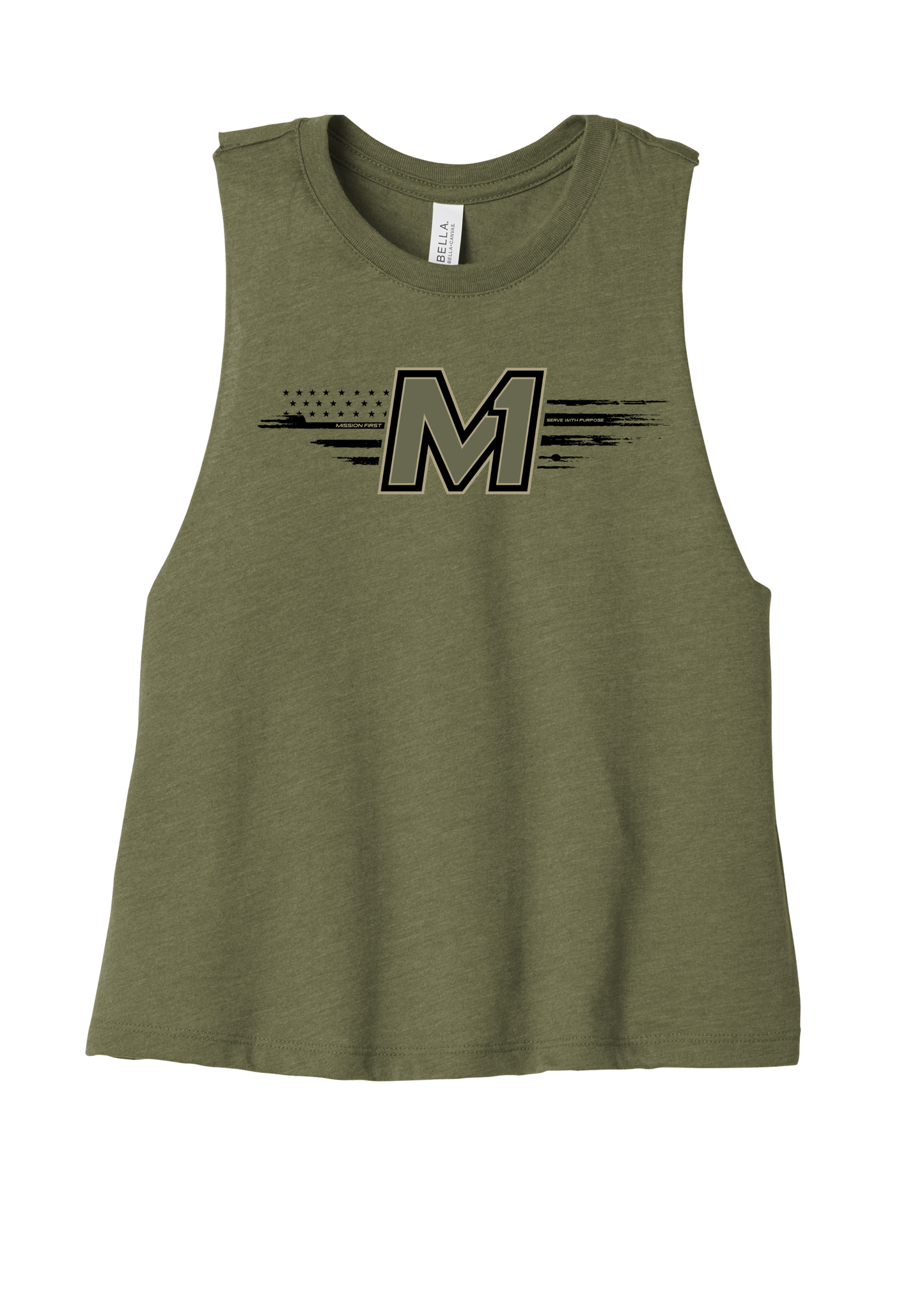 M1 Served Ladies Racerback Crop Tank