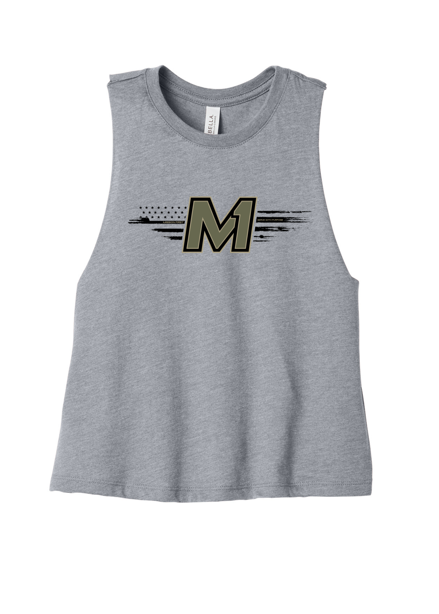 M1 Served Ladies Racerback Crop Tank