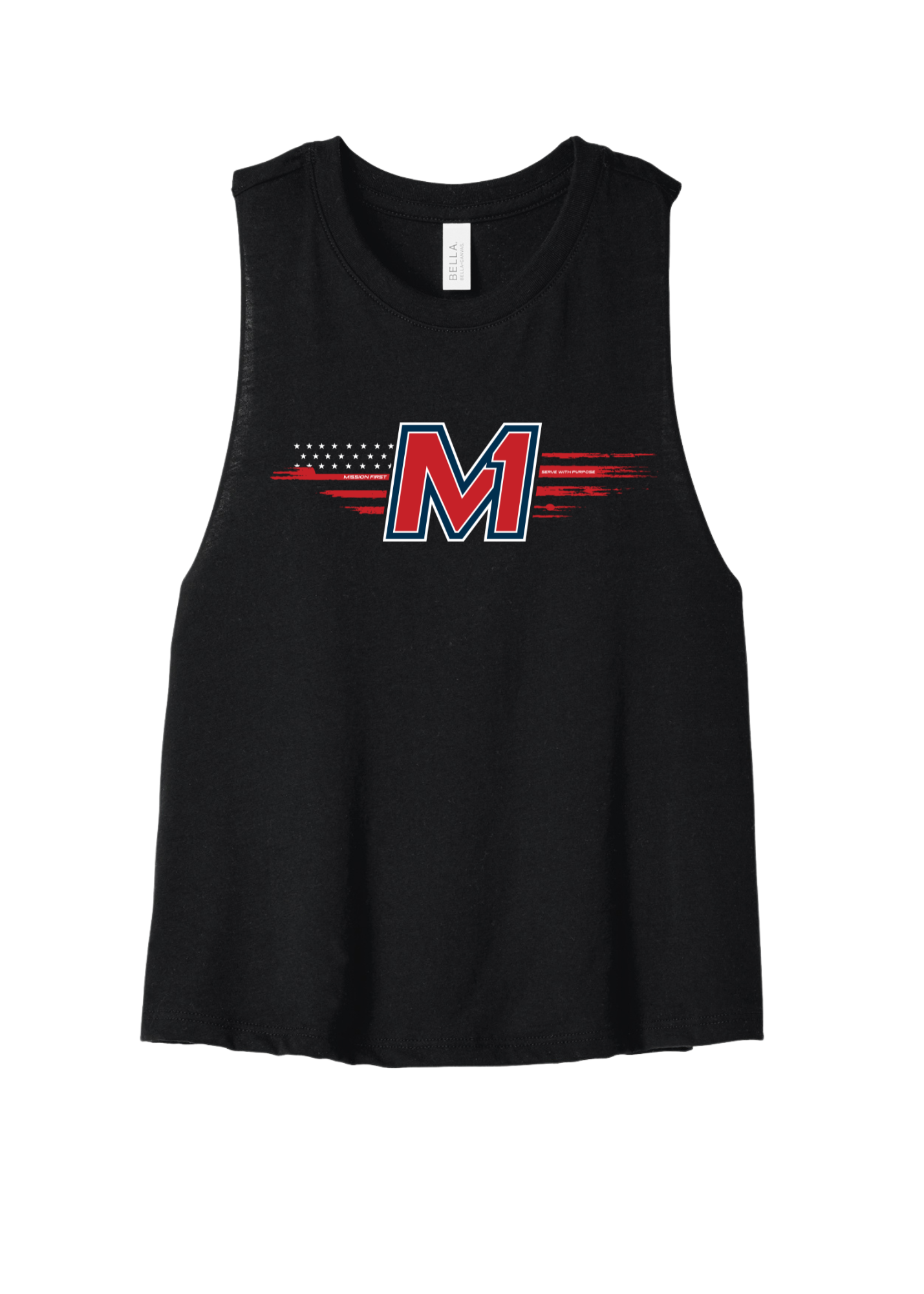 M1 Served "Merica" Ladies Racerback Crop Tank
