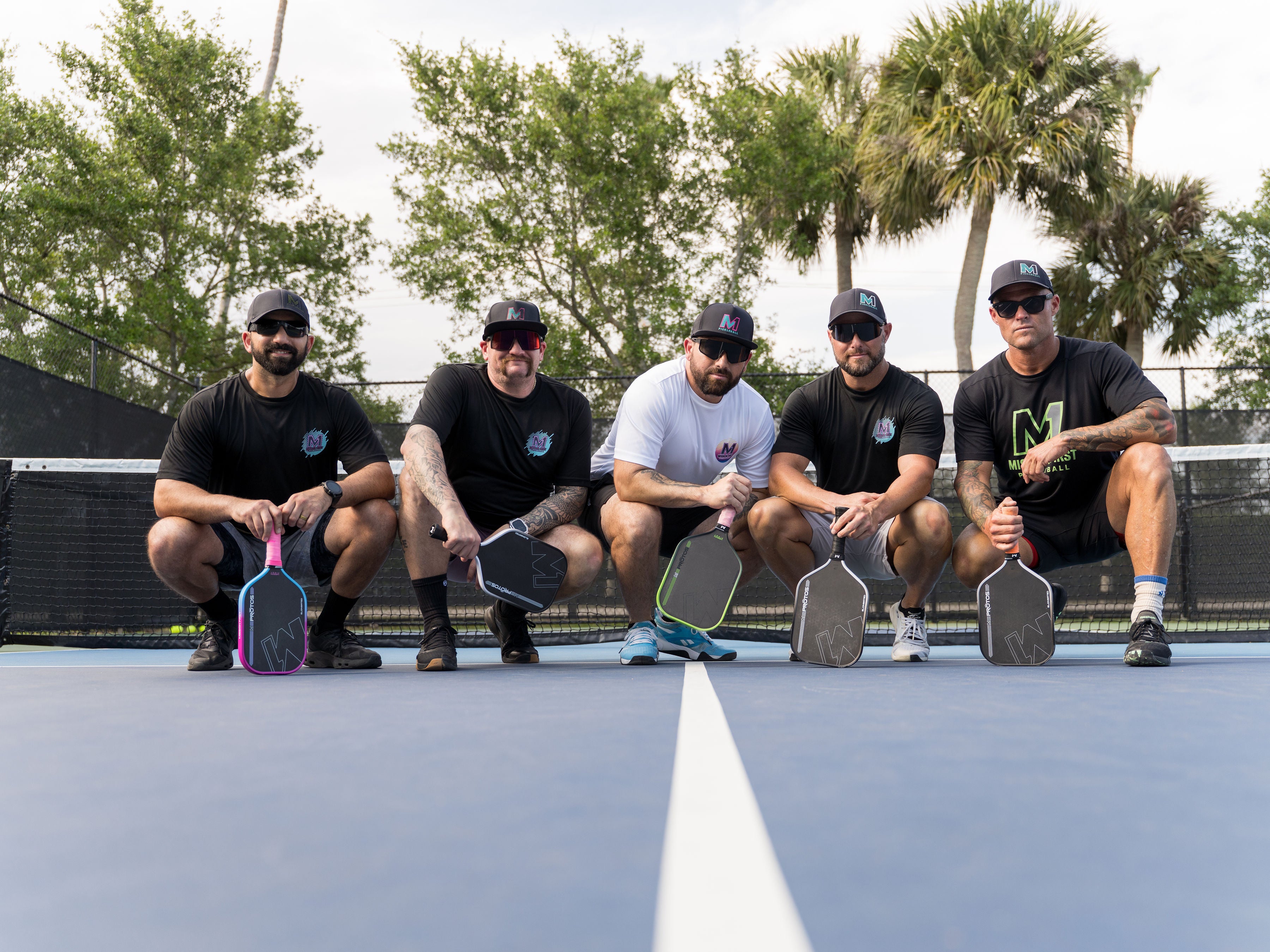The five founders of Mission First Pickleball on court